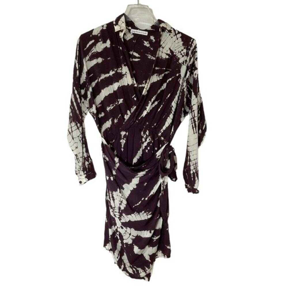 Young Fabulous and Broke Purple and White Tie-Dye Wrap Dress